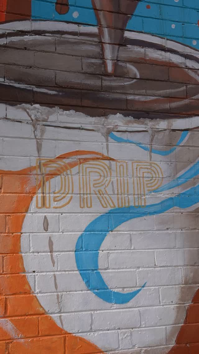 The graffiti art outside Drip Cafe